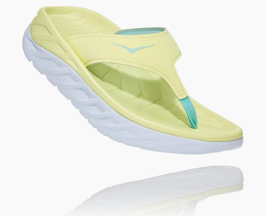 Sandals Womens - Hoka One One ORA Recovery Flip - Yellow/White - RGKZVTC-90